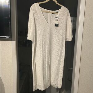 Ralph Lauren White eyelet  V-Neck Dress